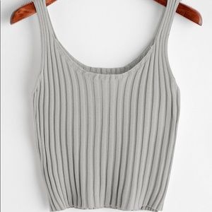 NWOT Grey Knit Ribbed Tank Top